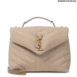 SAINT LAURENT Loulou Small linen shoulder bag