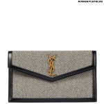 SAINT LAURENT Uptown Small leather-trimmed clutch