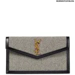 SAINT LAURENT Uptown Small leather-trimmed clutch