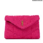 SAINT LAURENT Loulou Puffer tweed clutch