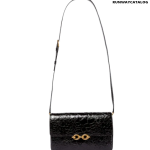 SAINT LAURENT Le Maillon croc-effect leather shoulder bag