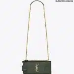 YSL Sunset Medium in Crocodile Embossed Shiny Leather Bag