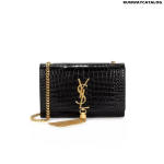 Saint Laurent Kate Crocodile-effect Shoulder Bag