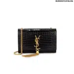 Saint Laurent Kate Crocodile-effect Shoulder Bag