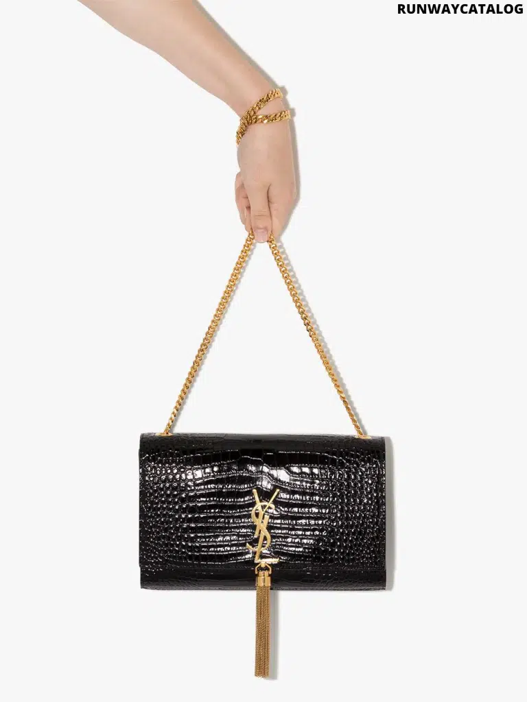 Saint Laurent Kate Crocodile-effect Shoulder Bag - Image 2