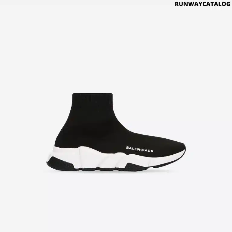 Balenciaga Men's Speed Recycled Trainers in Black/White