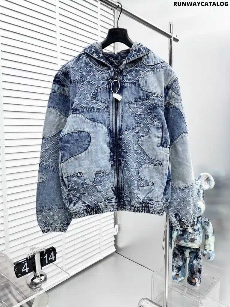 Monogram Patchwork Denim Hoodie - Image 9