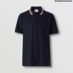 Icon Stripe Collar Cotton Polo Shirt Navy Blue