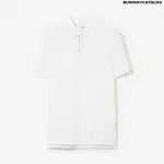 Monogram Motif Cotton Piqué Polo Shirt White