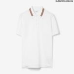 Icon Stripe Collar Cotton Polo Shirt White