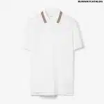 Icon Stripe Collar Cotton Polo Shirt White