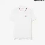 Icon Stripe Placket Cotton Piqué Polo Shirt White