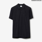 Monogram Motif Cotton Piqué Polo Shirt Dark Blue