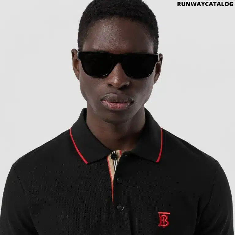 Icon Stripe Placket Cotton Piqué Polo Shirt - Image 3