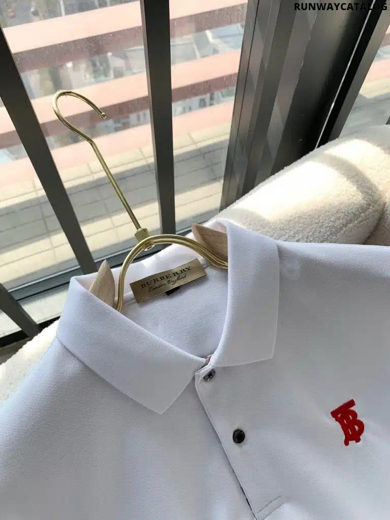 Logo Badge Cotton Polo Shirt White - Image 6