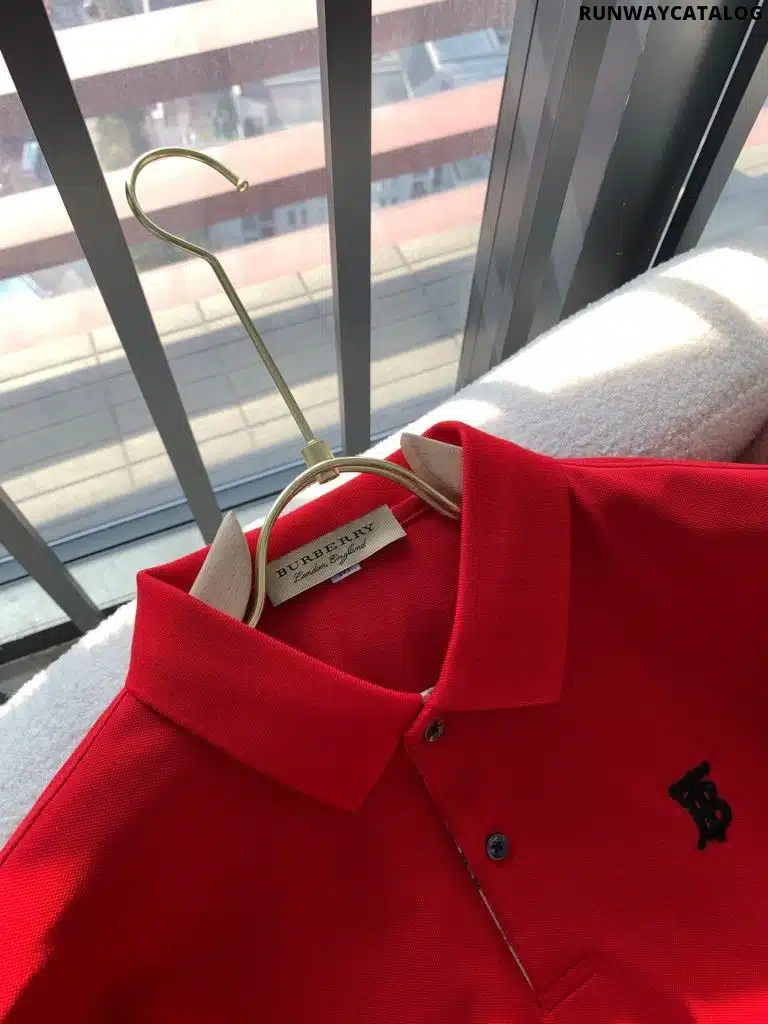 Logo Badge Cotton Polo Shirt Red - Image 3