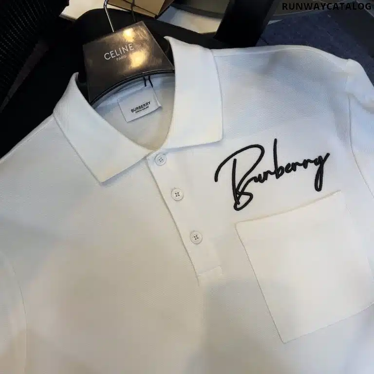 Embroidered Cotton Piqué Polo Shirt White - Image 3