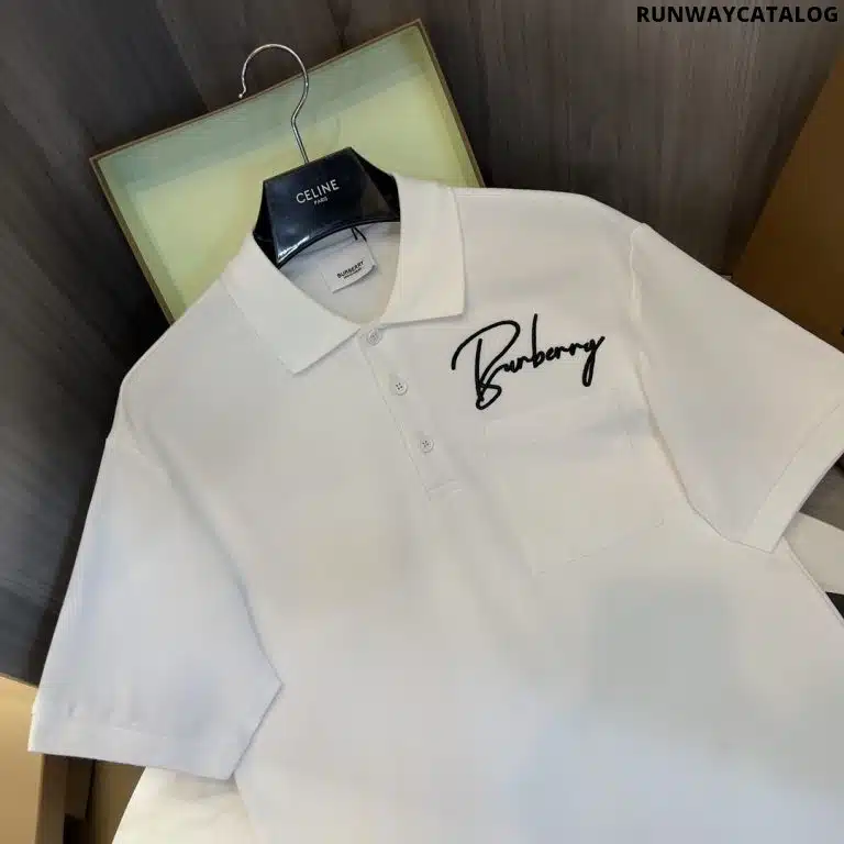 Embroidered Cotton Piqué Polo Shirt White - Image 4