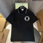 Logo Graphic Cotton Piqué Polo Shirt Black