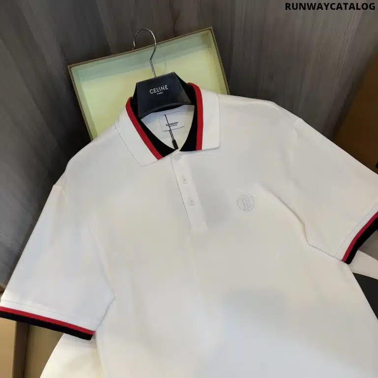 Burberry Collar Cotton Polo Shirt White - Image 2