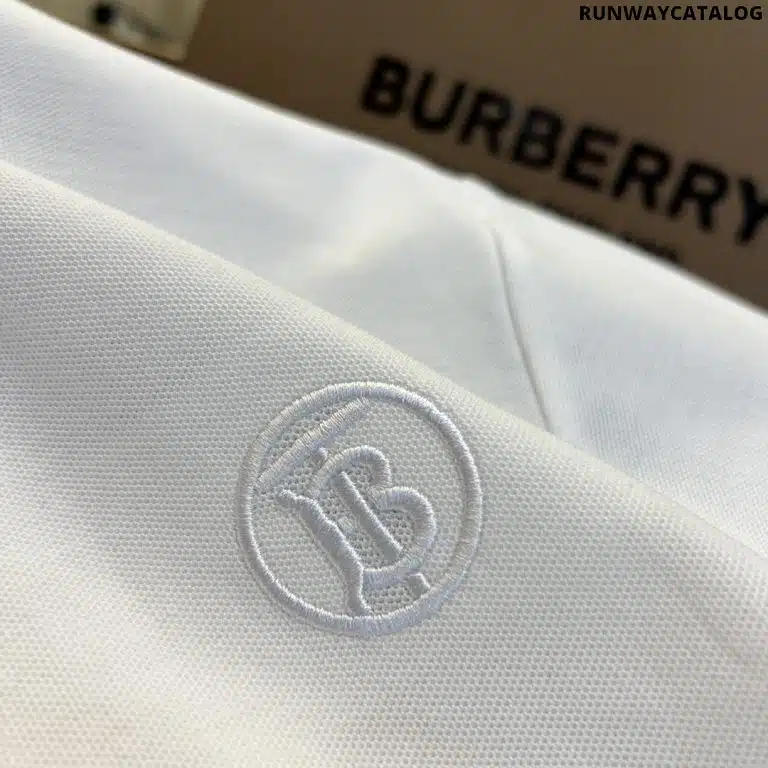 Burberry Collar Cotton Polo Shirt White - Image 4