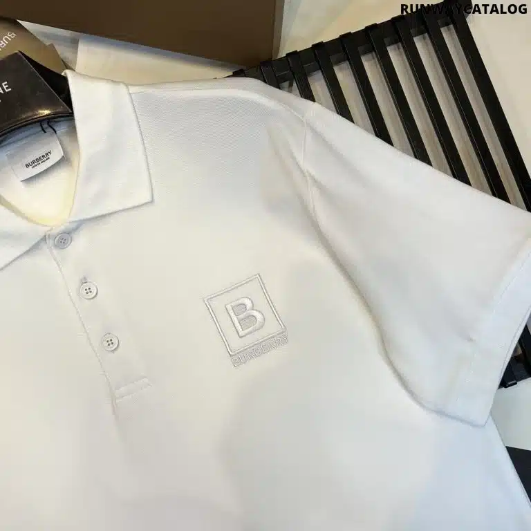 New Collar Cotton Polo Shirt White - Image 4