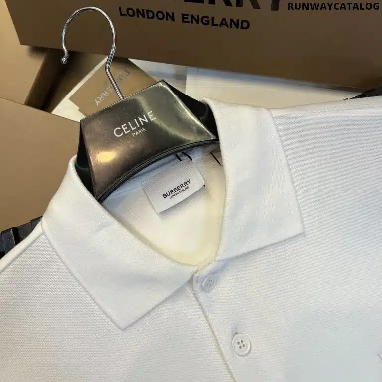 New Collar Cotton Polo Shirt White - Image 3