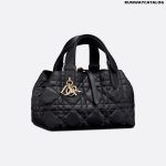 SMALL DIOR TOUJOURS BAG Black Macrocannage Calfskin