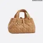 SMALL DIOR TOUJOURS BAG Medium Tan Macrocannage Calfskin