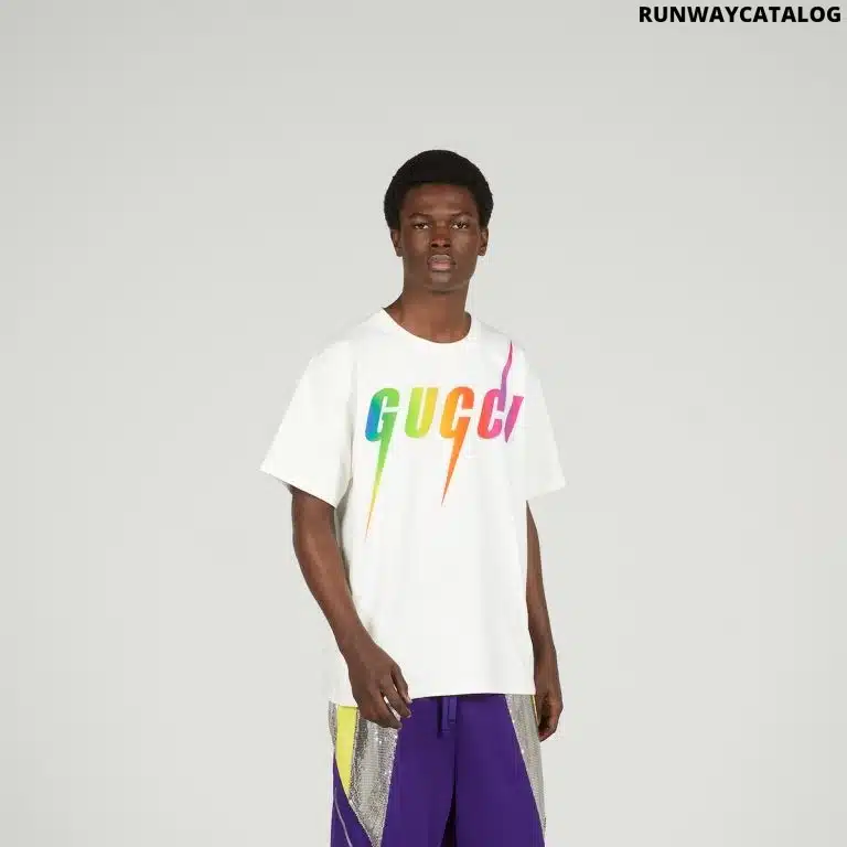 GUCCI PRINT COTTON T-SHIRT - Image 3