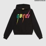 COTTON SWEATSHIRT WITH GUCCI BLADE PRINT