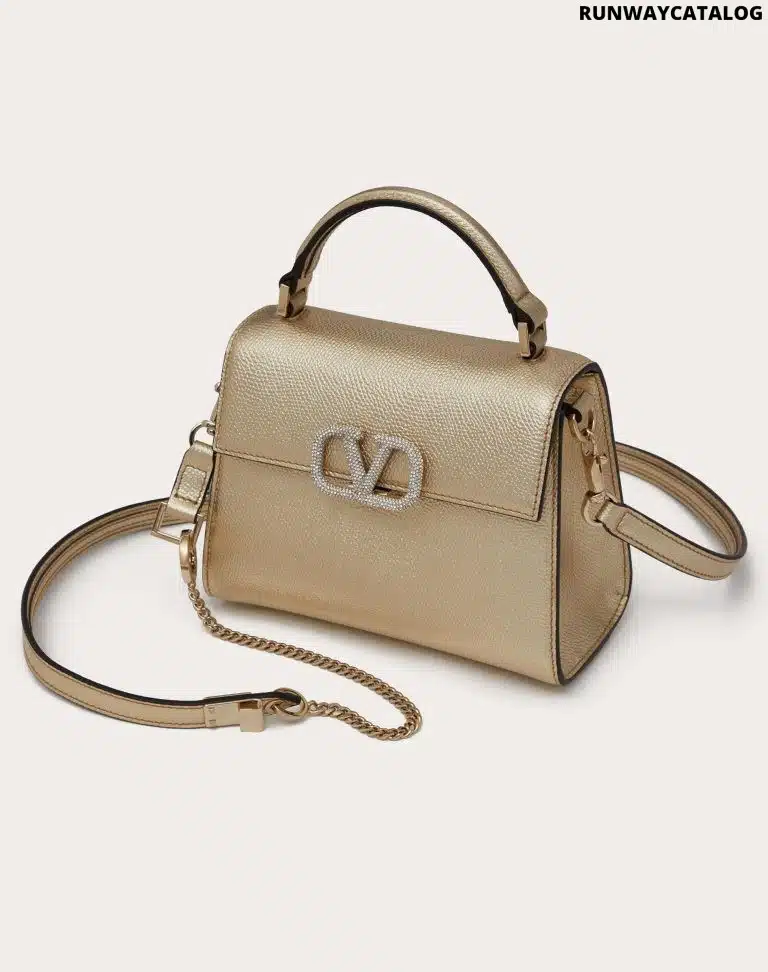 MINI VSLING HANDBAG IN METALLIC GRAINY CALFSKIN - Image 4