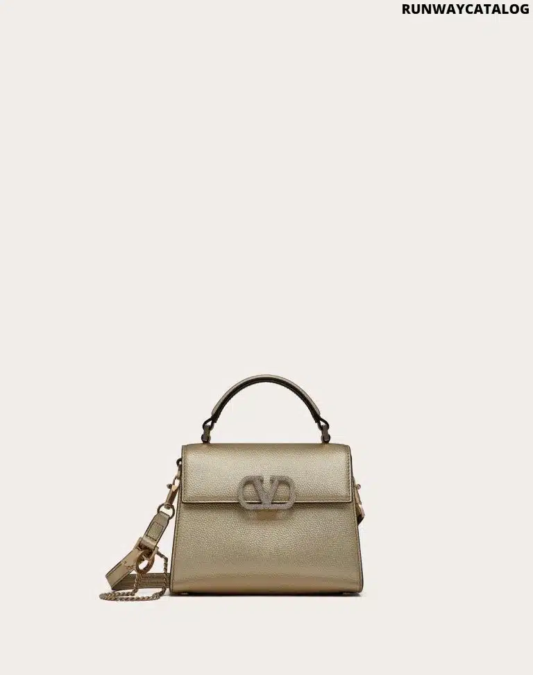 MINI VSLING HANDBAG IN METALLIC GRAINY CALFSKIN