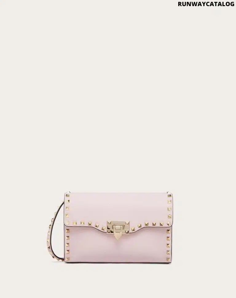 SMALL ROCKSTUD GRAINY CALFSKIN CROSSBODY BAG