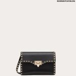 SMALL ROCKSTUD GRAINY CALFSKIN CROSSBODY BAG