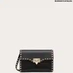 SMALL ROCKSTUD GRAINY CALFSKIN CROSSBODY BAG