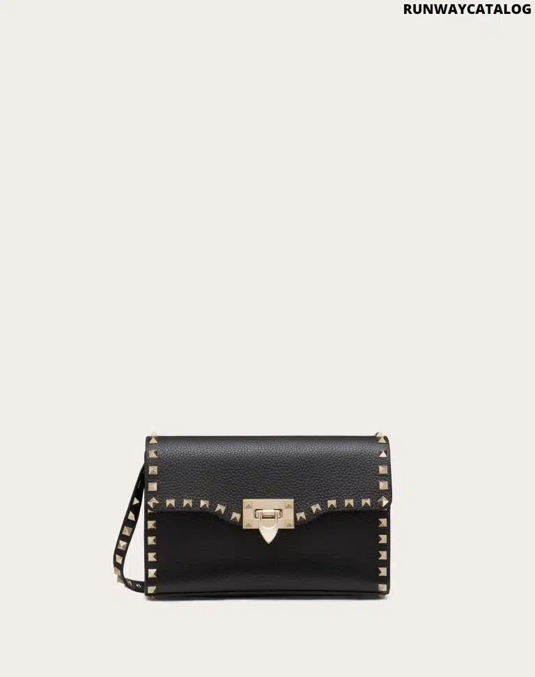 SMALL ROCKSTUD GRAINY CALFSKIN CROSSBODY BAG