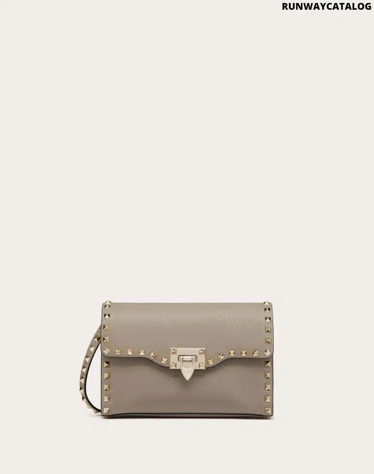 SMALL ROCKSTUD GRAINY CALFSKIN CROSSBODY BAG