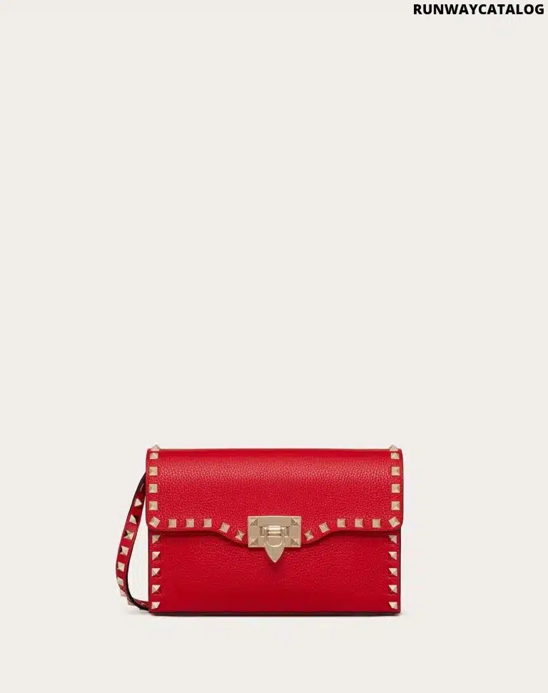 SMALL ROCKSTUD GRAINY CALFSKIN CROSSBODY BAG