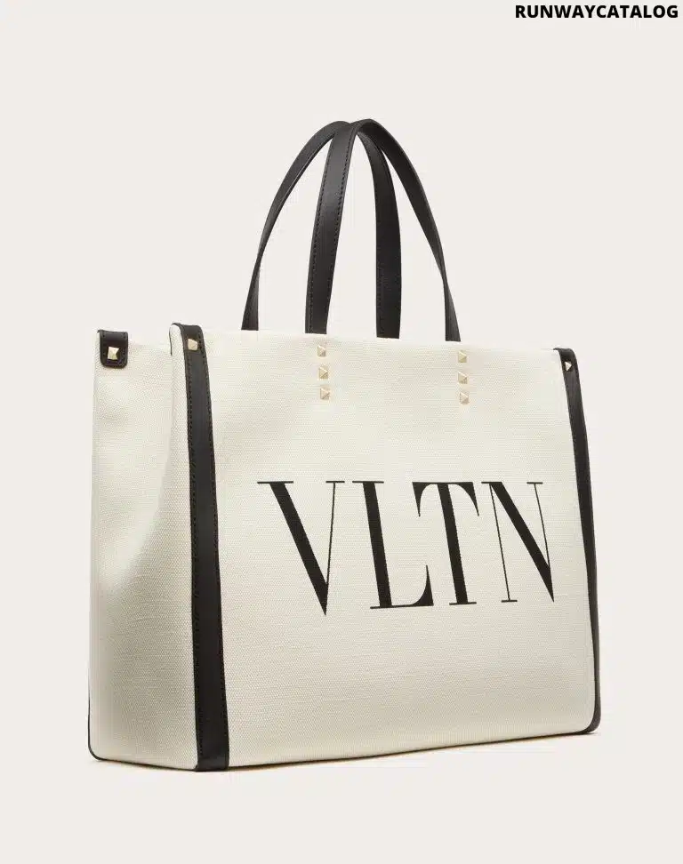 SMALL VLTN PRINT CANVAS TOTE BAG - Image 5