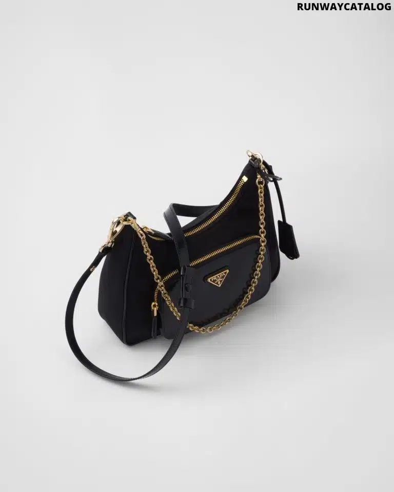 Re-Nylon and brushed leather mini-bag - Image 5