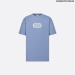 Christian Dior Couture Relaxed-Fit T-Shirt Blue Cotton Jersey