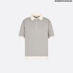 Dior Oblique Polo Shirt White Cotton Jacquard