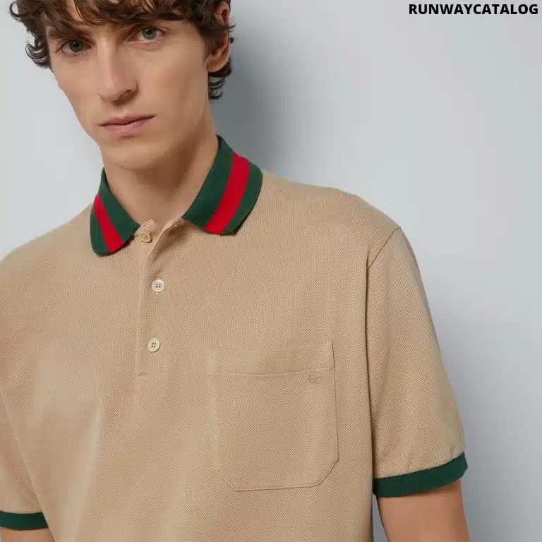 COTTON PIQUET POLO WITH WEB COLLAR - Image 2