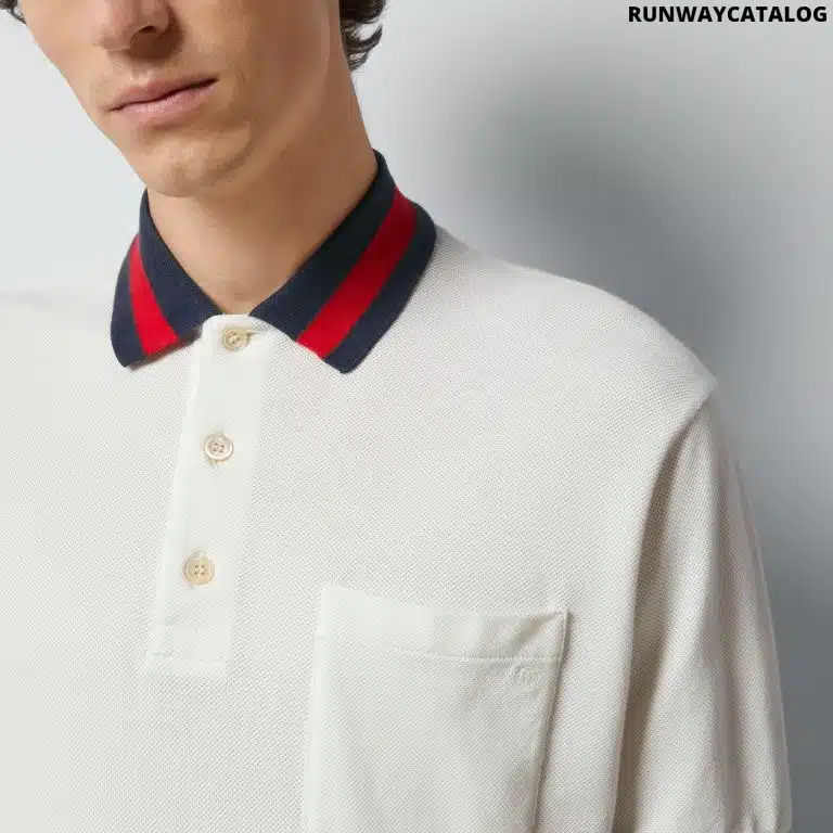 COTTON PIQUET POLO WITH WEB COLLAR - Image 3