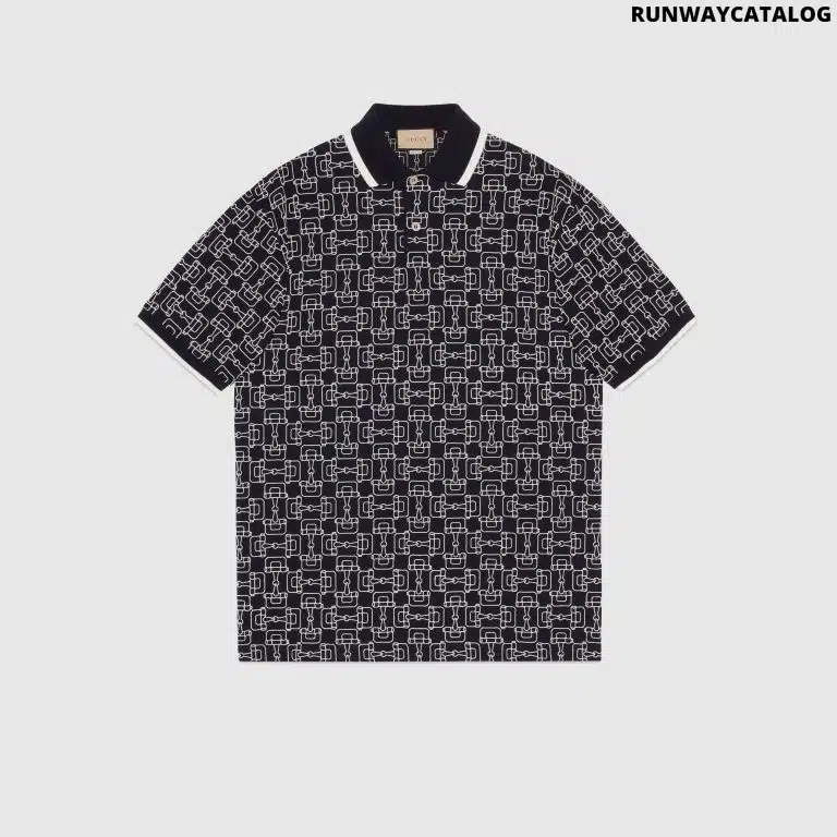 COTTON PIQUET POLO WITH HORSEBIT