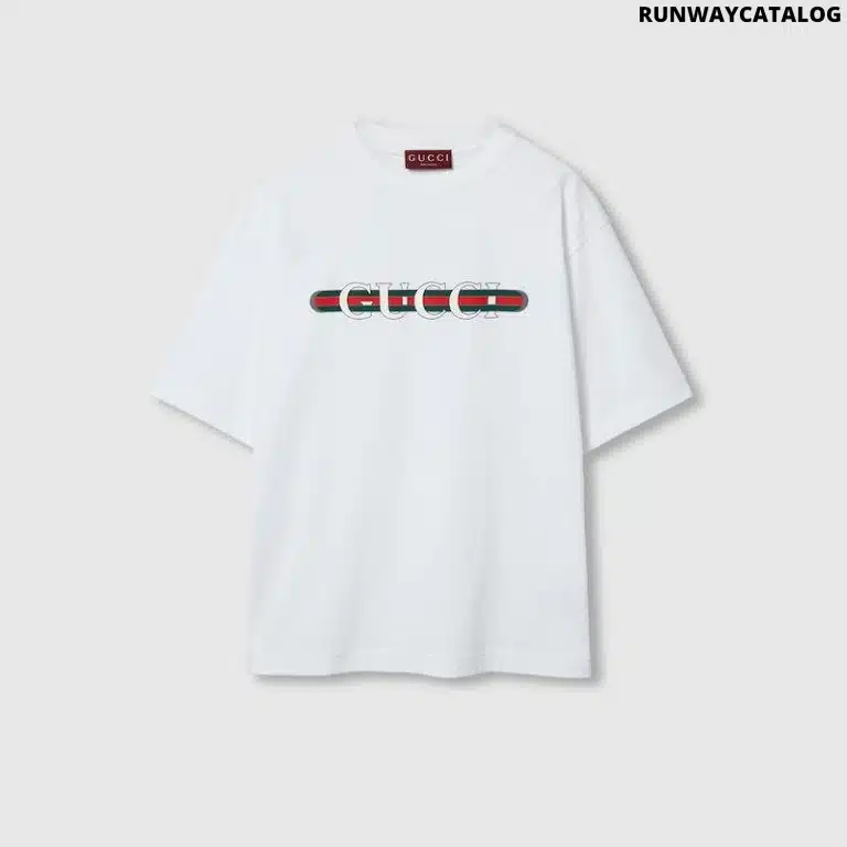 COTTON JERSEY T-SHIRT WITH GUCCI PRINT