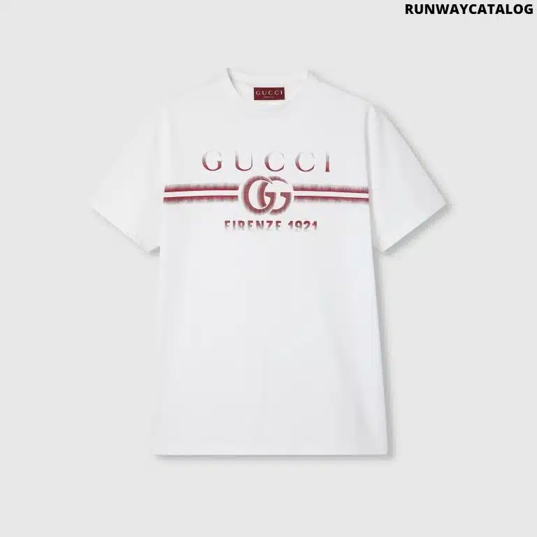 COTTON JERSEY T-SHIRT WITH GUCCI PRINT