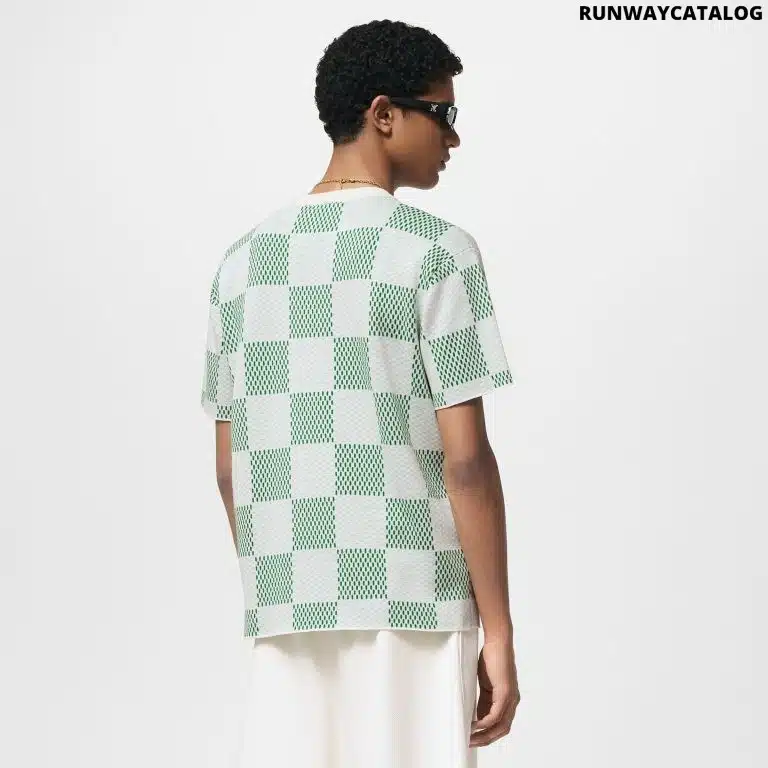 Damier Knitted Short-Sleeved Crewneck - Image 2