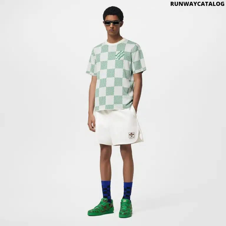 Damier Knitted Short-Sleeved Crewneck - Image 3